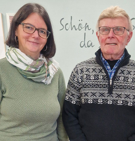 Gerhard Heilmann und Möbel Heinrich Redakteurin Katja nach dem Interview.